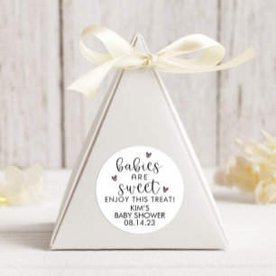 Minimalist Baby Girl Babies Are Sweet Favour Classic Round Sticker