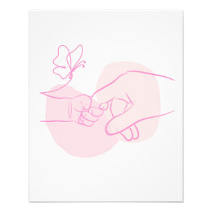 Minimalist Baby Hand Holding Parent Finger Photo Print
