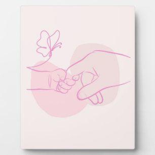 Minimalist Baby Hand Holding Parent Finger  Plaque