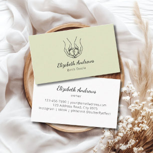 Minimalist Baby Hands Logo – Birth Doula, Midwife Business Card