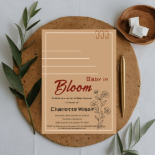 Minimalist Baby In Bloom Wildflower Baby Shower Invitation