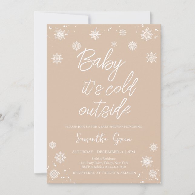 Minimalist Baby It's Cold Outside Baby Shower Invitation (Front)