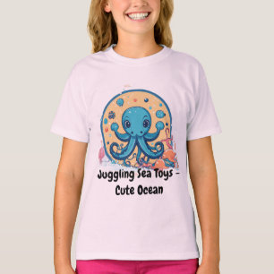 Minimalist Baby Octopus Juggling Sea Toys – Cute T-Shirt