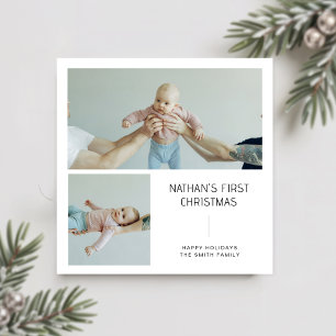 Minimalist Baby’s First Christmas Photo Card