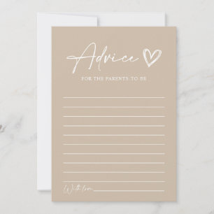 Minimalist Baby Shower Advice Cards Gender Neutral