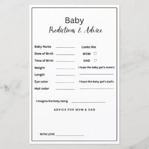 Minimalist Baby shower baby Prediction and Advice