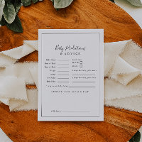 Minimalist Baby Shower Baby Predictions &