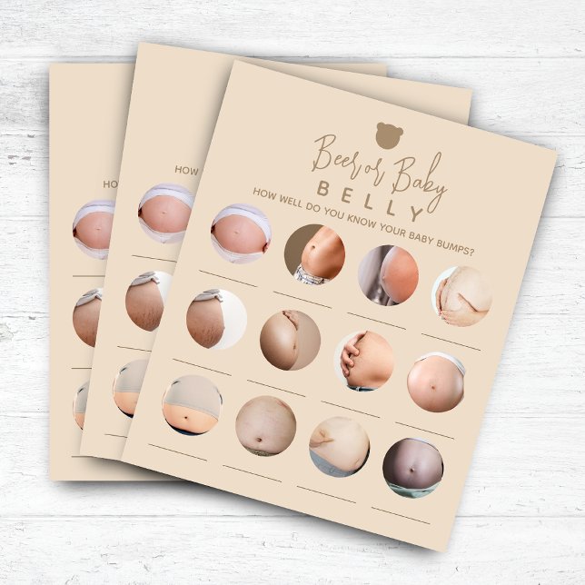 Minimalist Baby Shower Beer or Baby Belly Game (Creator Uploaded)