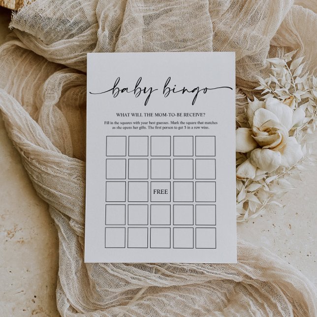 Minimalist Baby Shower Bingo Game Floral  (Creator Uploaded)
