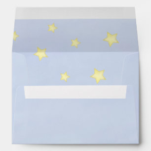 Minimalist Baby Shower Blue Stars Nursery Rhyme Envelope