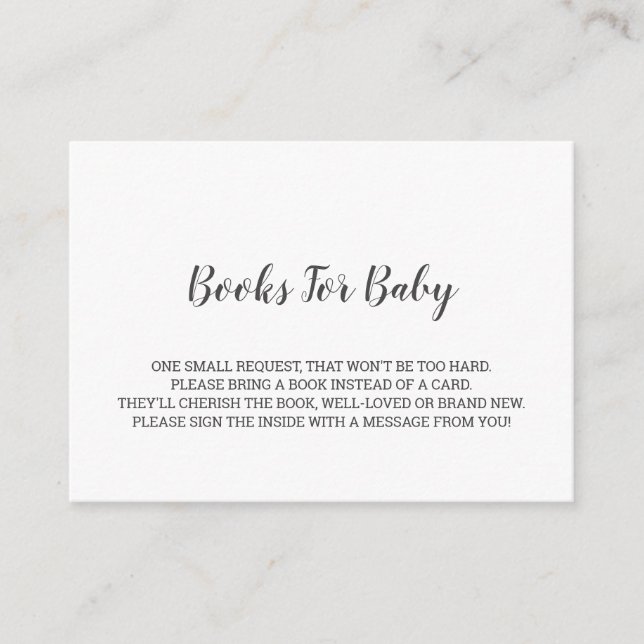 Minimalist Baby Shower Book Request Enclosure Card (Front)