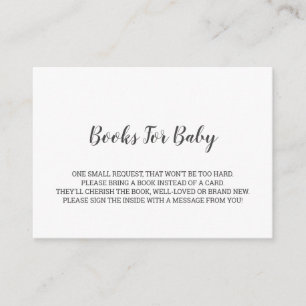 Minimalist Baby Shower Book Request Enclosure Card