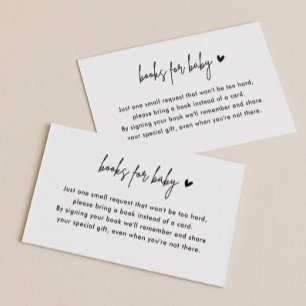 Minimalist Baby Shower Book Request Insert Cards