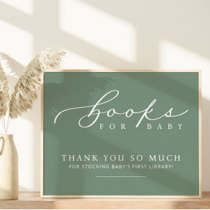 Minimalist Baby Shower Books for Baby Station Sign