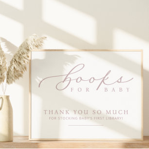 Minimalist Baby Shower Books for Baby Station Sign