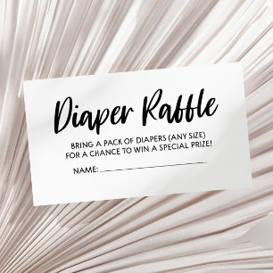 Minimalist Baby Shower Diaper Raffle Card