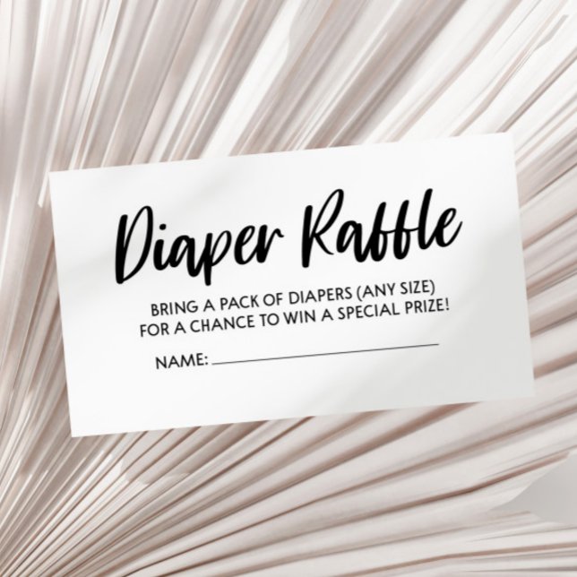 Minimalist Baby Shower Diaper Raffle Card (Creator Uploaded)