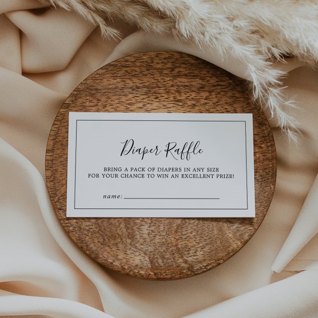 Minimalist Baby Shower Diaper Raffle Enclosure Card (Creator Uploaded)