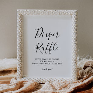 Minimalist Baby Shower Diaper Raffle Sign