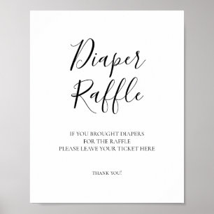 Minimalist Baby Shower Diaper Raffle Sign