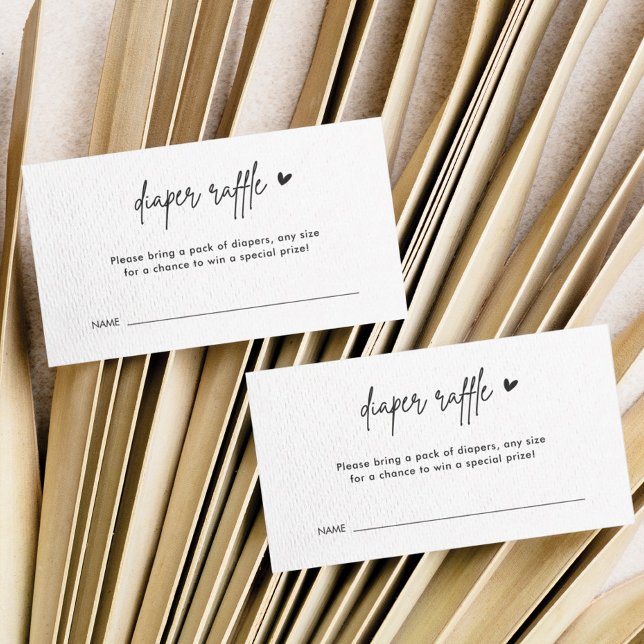 Minimalist Baby Shower Diaper Raffle Tickets Enclosure Card (Creator Uploaded)