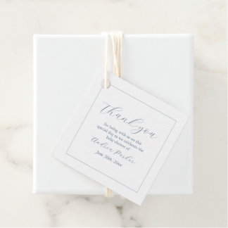 Minimalist Baby Shower Dusty Blue Modern Favour Ta Favour Tags