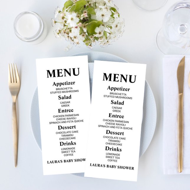 Minimalist Baby Shower Food Menu (Creator Uploaded)