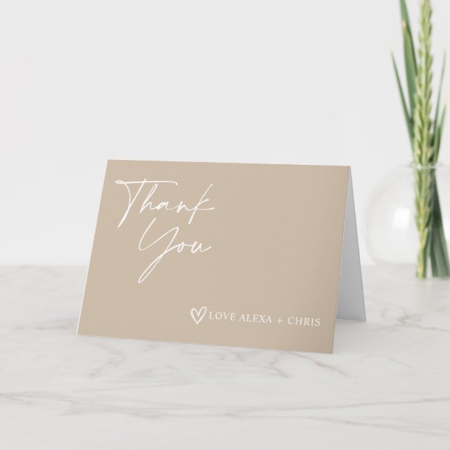 Minimalist Baby Shower Gender Neutral Thank You Card (Front)