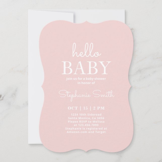 Minimalist Baby Shower Girl Invitation (Front)