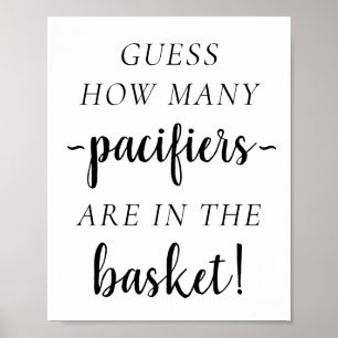 Minimalist Baby Shower   Guess How Many Table Sign