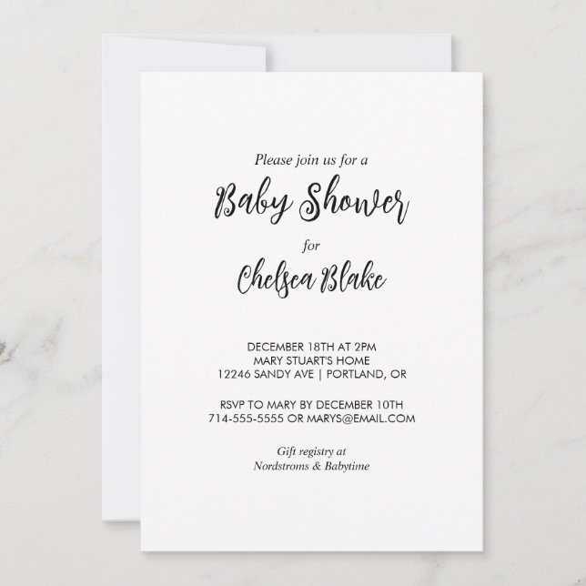 Minimalist Baby Shower Invitation (Front)