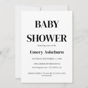 Minimalist Baby Shower Invitation