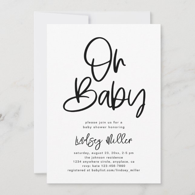 Minimalist Baby Shower Invitation (Front)