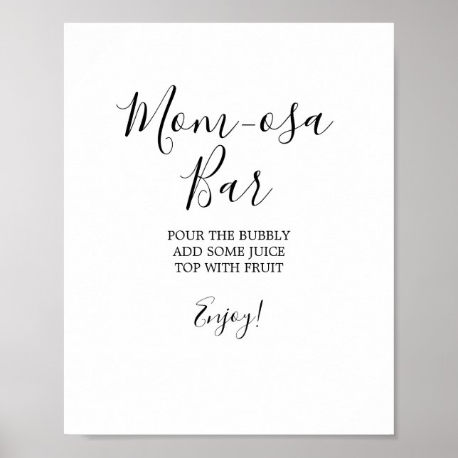 Minimalist Baby Shower Mum-osa Bar Sign (Front)