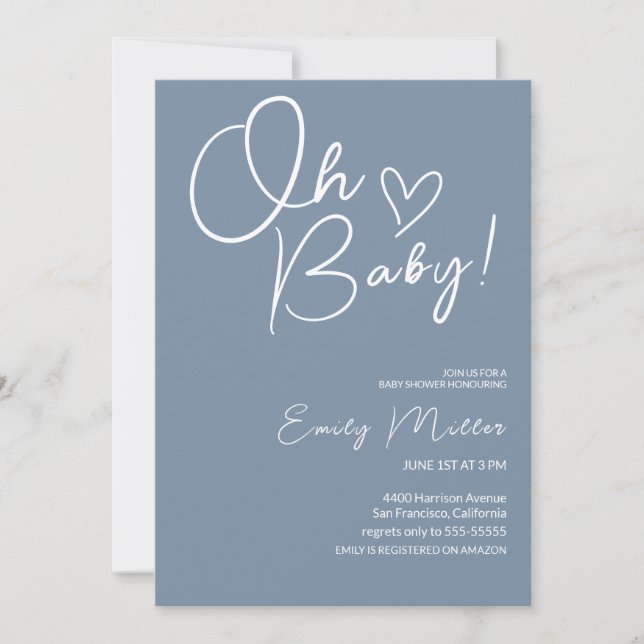 Minimalist Baby Shower Neutral Invitation (Front)