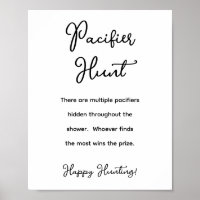 Minimalist Baby Shower Pacifier Hunt