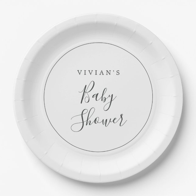 Minimalist Baby Shower Paper Plate (Front)