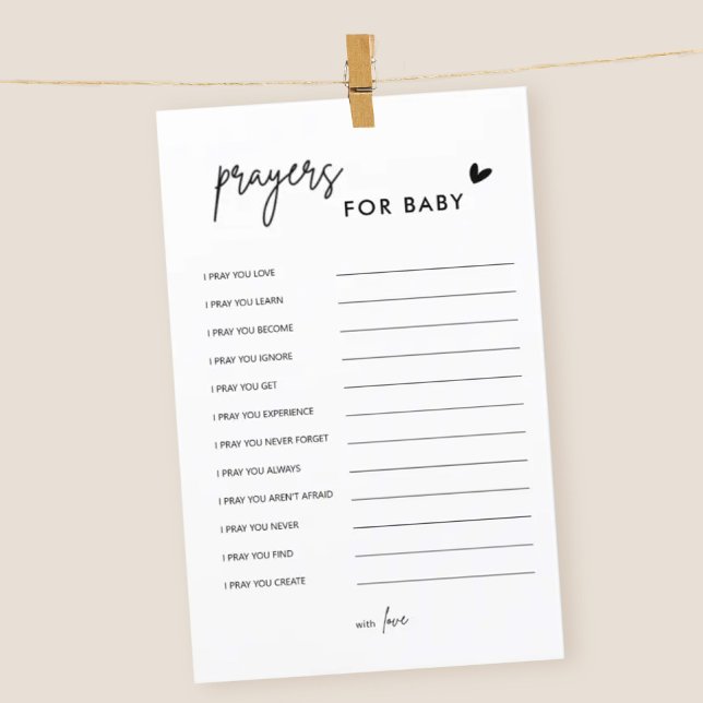 Minimalist Baby Shower Prayers For Baby Cards (Creator Uploaded)