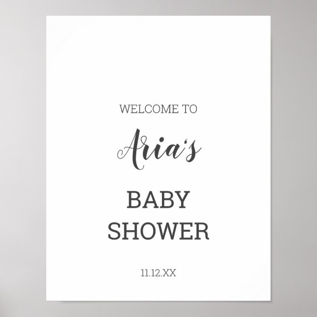 Minimalist Baby Shower Welcome Sign (Front)