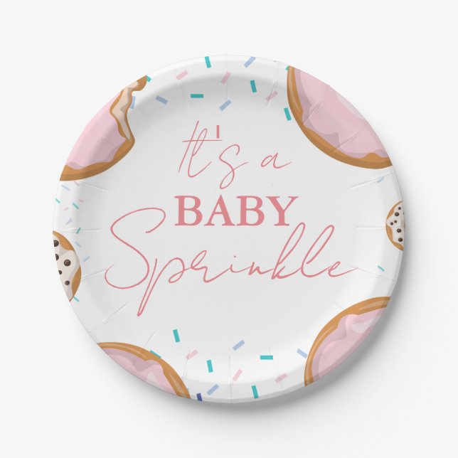 Minimalist Baby Sprinkles Baby shower  Paper Plate (Front)