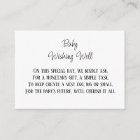 Minimalist Baby Wishing Well Monetary Contribution
