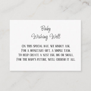 Minimalist Baby Wishing Well Monetary Contribution Enclosure Card