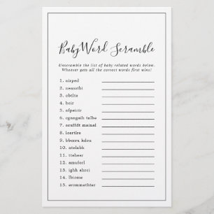 Minimalist Baby Word Scramble Game