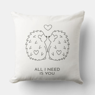 Minimalist BabyAnimal Couple Line Art–Wedding Gift Cushion