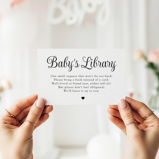 Minimalist "Baby's Library" Baby Shower Card (Creator Uploaded)