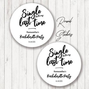 Minimalist Bachelorette Party  Classic Round Sticker