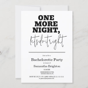 Minimalist Bachelorette Party Invitation