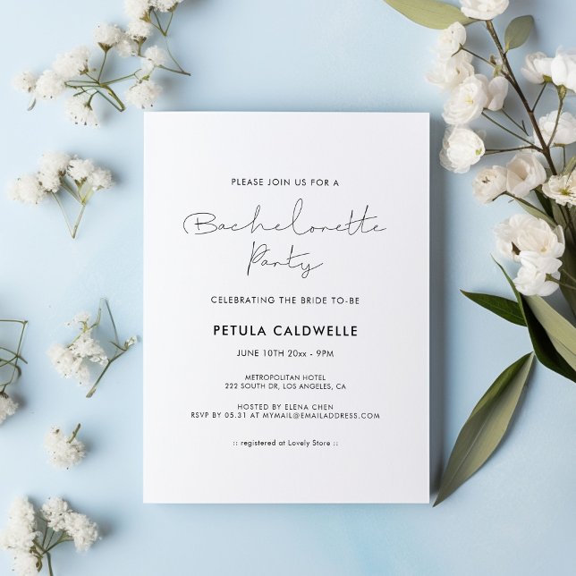 Minimalist Bachelorette Party invitation Postcard (Creator Uploaded)