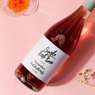 Minimalist Bachelorette Party  Sparkling Wine Label