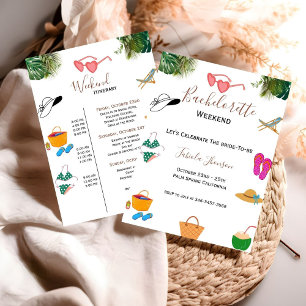 Minimalist Bachelorette party & weekend itinerary  Invitation
